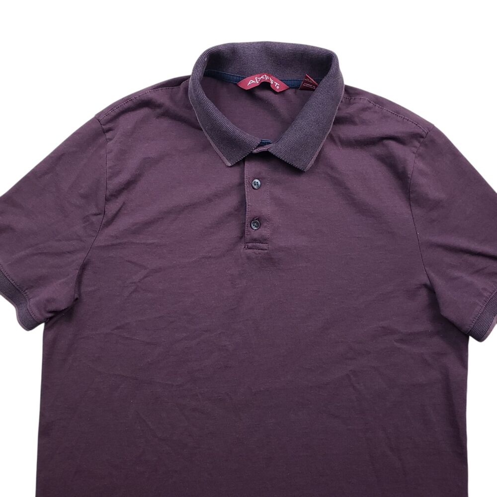 Axist Polo Shirt Mens Medium Burgundy - Picture 3 of 9